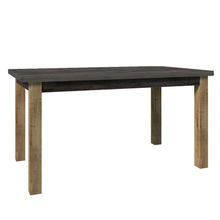 KONDELA Rozkladací jedálenský stôl Montana STW - dub lefkas tmavý / smooth sivý